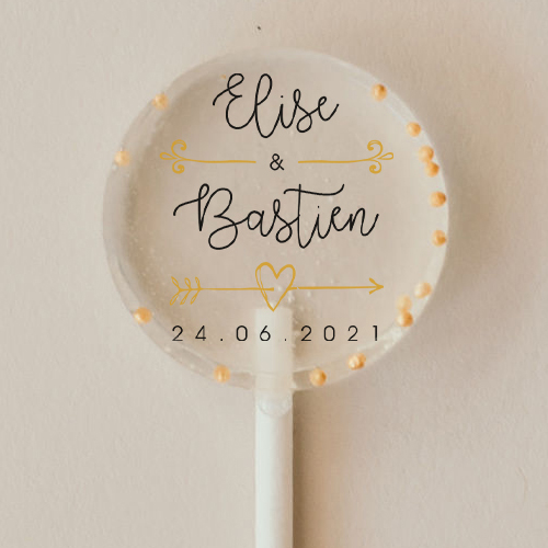 Sucette de mariage Flèche à personnaliser