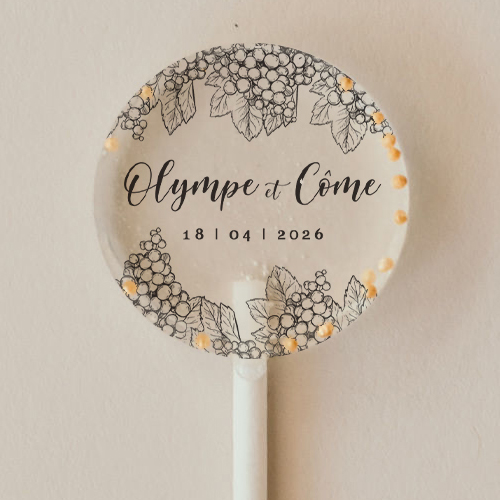 Sucette de mariage Grappes à personnaliser