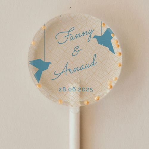 Sucette de mariage Origami à personnaliser