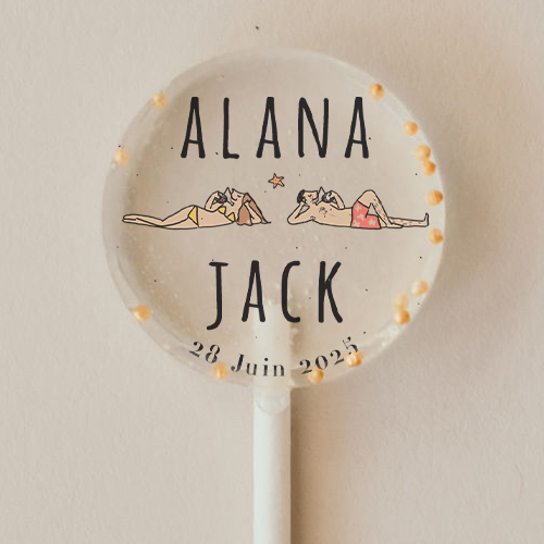 Sucette de mariage Plage à personnaliser