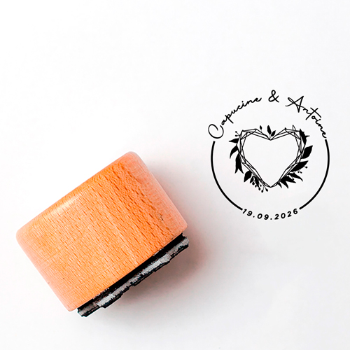 Tampon de mariage Coeur géométrique à personnaliser