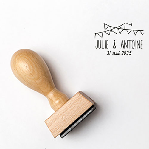 Tampon de mariage Fanions à personnaliser