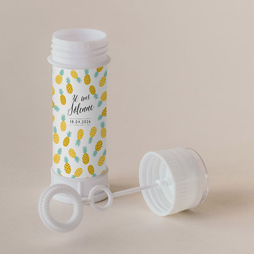 Tube à bulle de mariage Ananas à personnaliser