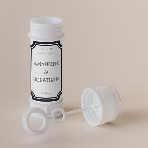 Tube à bulle de mariage Ardoise à personnaliser