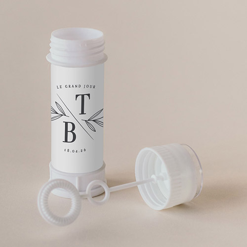 Tube à bulle de mariage Blason à personnaliser