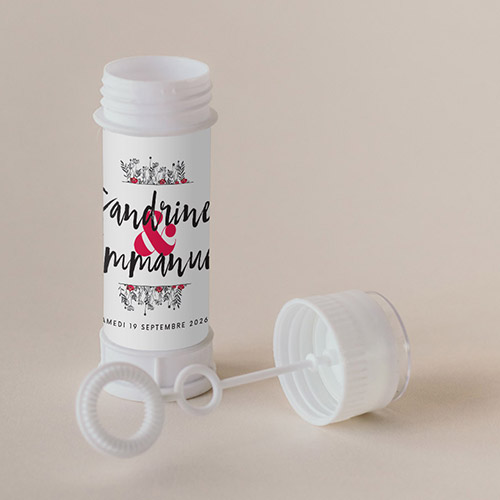 Tube à bulle de mariage Brindilles à personnaliser