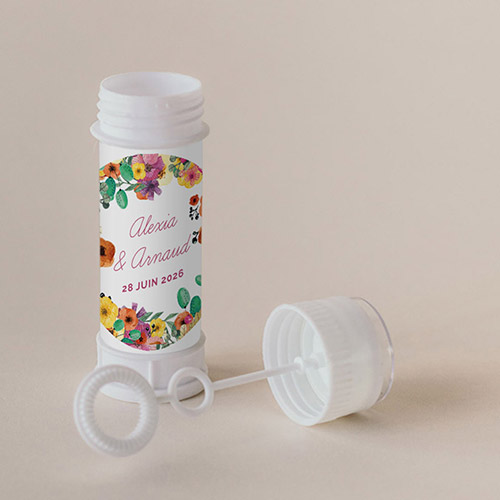 Tube à bulle de mariage Champêtre à personnaliser