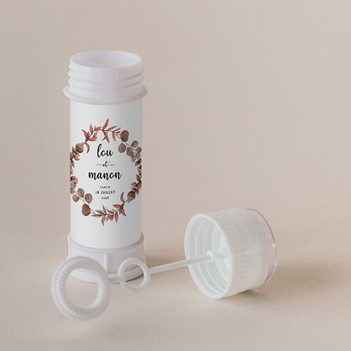 Tube à bulle de mariage Couronne automnale à personnaliser