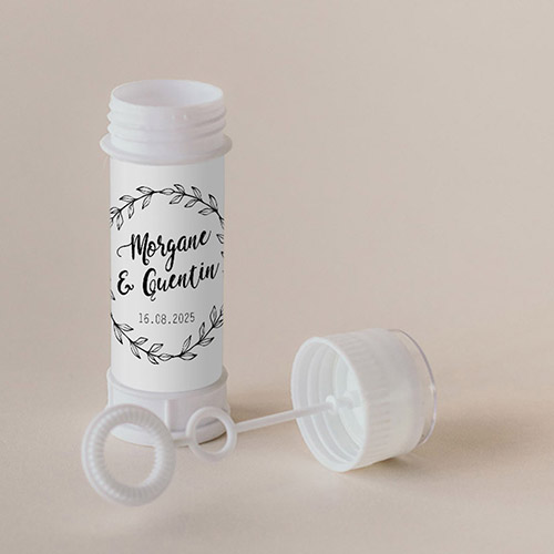 Tube à bulle de mariage Couronne à personnaliser
