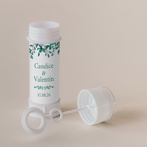Tube à bulle de mariage Feuillage délicat à personnaliser