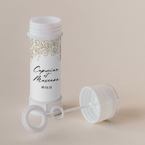 Tube à bulle de mariage Glitter à personnaliser