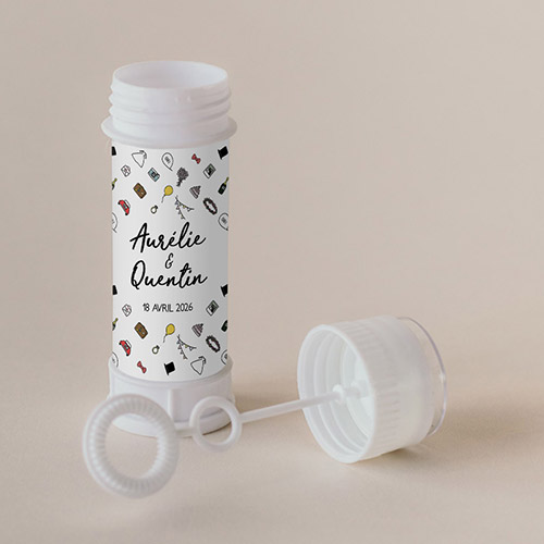 Tube à bulle de mariage Motifs à personnaliser