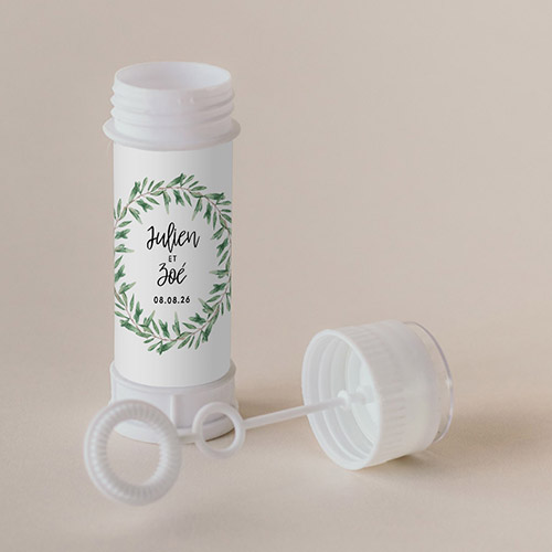 Tube à bulle de mariage Natural à personnaliser