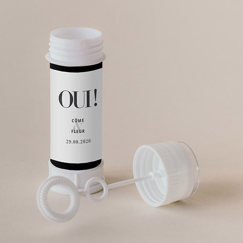 Tube à bulle de mariage Oui à personnaliser