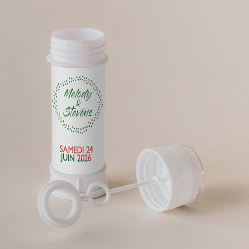 Tube à bulle de mariage Pois à personnaliser