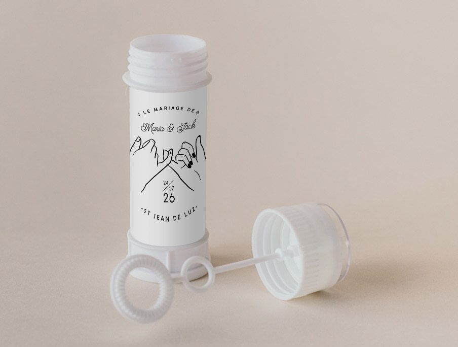 Tube à bulle de mariage Promesse à personnaliser