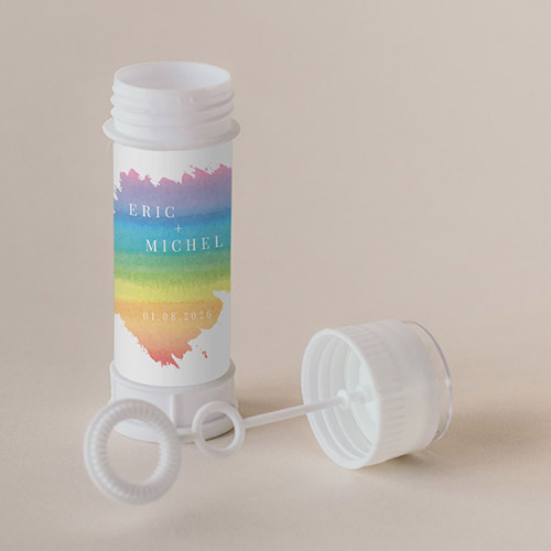 Tube à bulle de mariage Rainbow à personnaliser