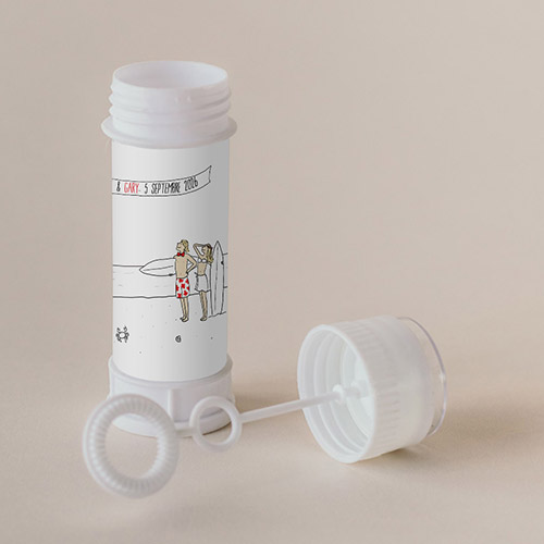 Tube à bulle de mariage Surf à personnaliser