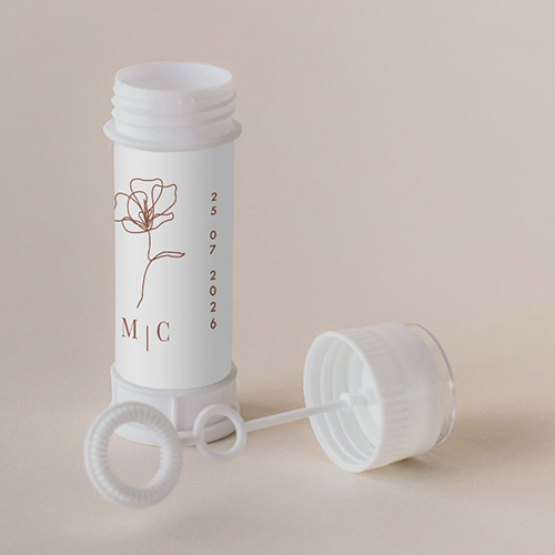 Tube à bulle de mariage Terracotta à personnaliser