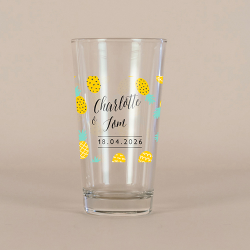 Verre à bière de mariage Ananas à personnaliser