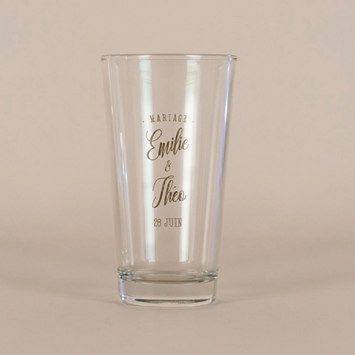 Verre à bière de mariage Bois à personnaliser