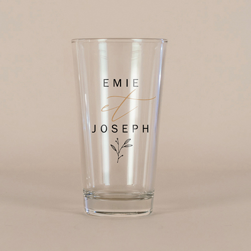 Verre à bière de mariage Brooklyn à personnaliser