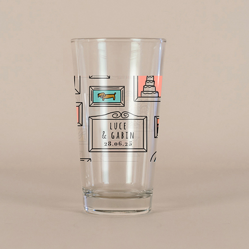 Verre à bière de mariage Cadres à personnaliser