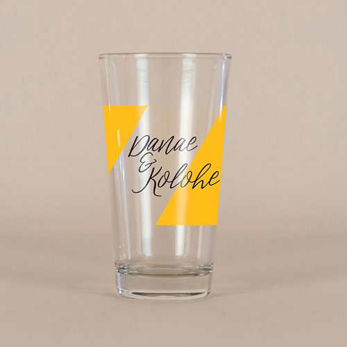 Verre à bière de mariage Color block à personnaliser