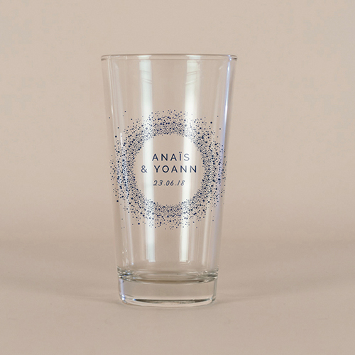 Verre à bière de mariage Constellation à personnaliser