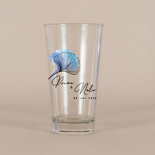 Verre à bière de mariage Coquelicot à personnaliser