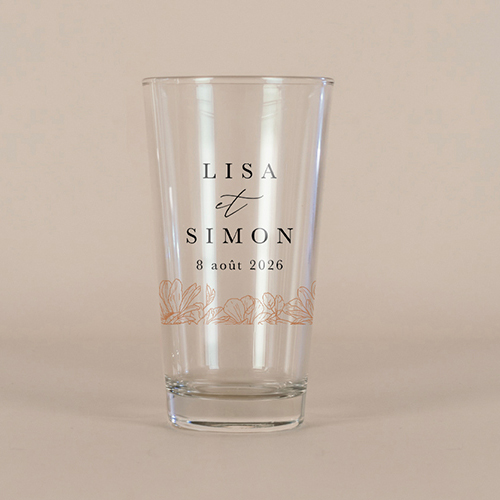 Verre à bière de mariage Devon à personnaliser