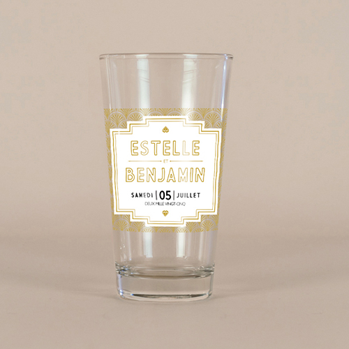 Verre à bière de mariage Gatsby à personnaliser