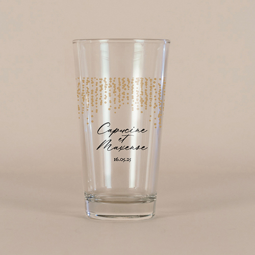 Verre à bière de mariage Glitter à personnaliser