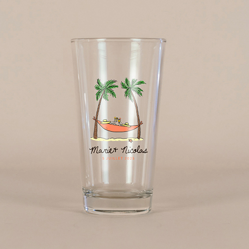 Verre à bière de mariage Hamac à personnaliser
