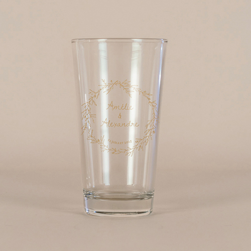 Verre à bière de mariage Kraft à personnaliser