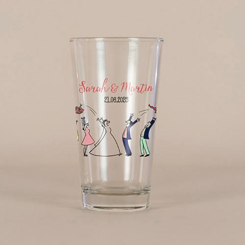 Verre à bière de mariage Lancer de bouquet à personnaliser