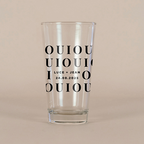 Verre à bière de mariage Lettering à personnaliser