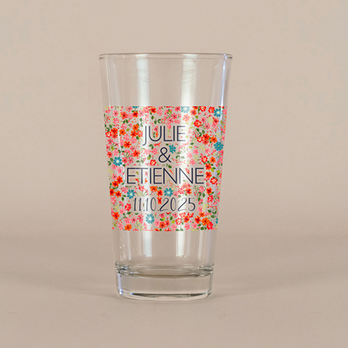 Verre à bière de mariage Liberty à personnaliser