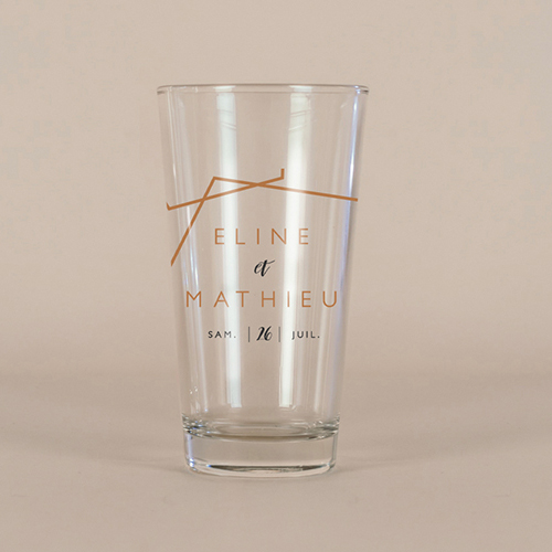 Verre à bière de mariage Marbre à personnaliser