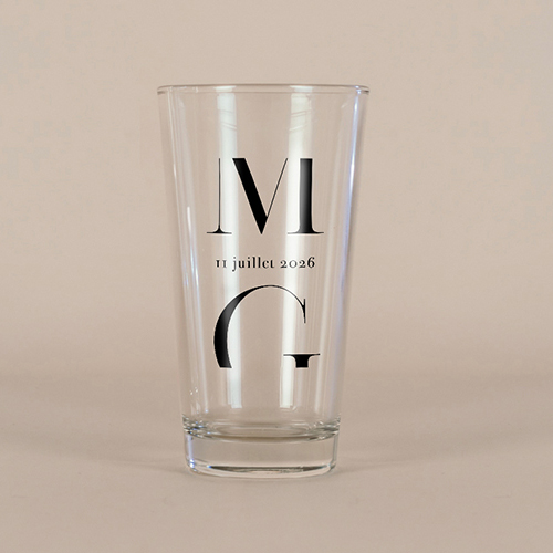 Verre à bière de mariage Milan à personnaliser