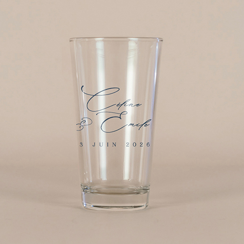 Verre à bière de mariage Navy à personnaliser