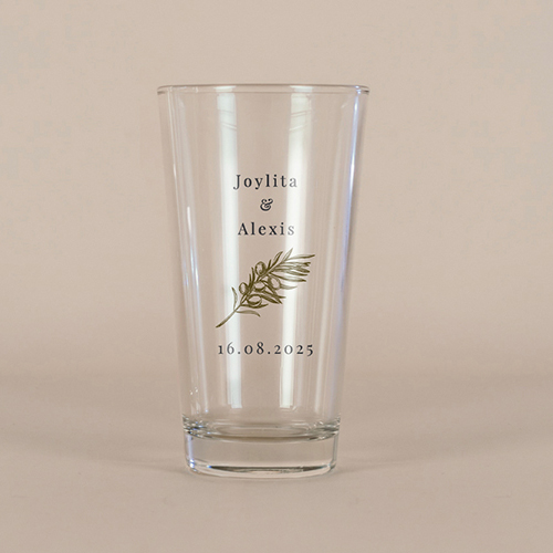 Verre à bière de mariage Olivier à personnaliser