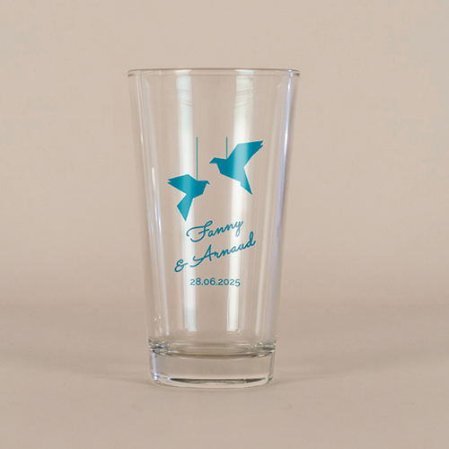 Verre à bière de mariage Origami à personnaliser