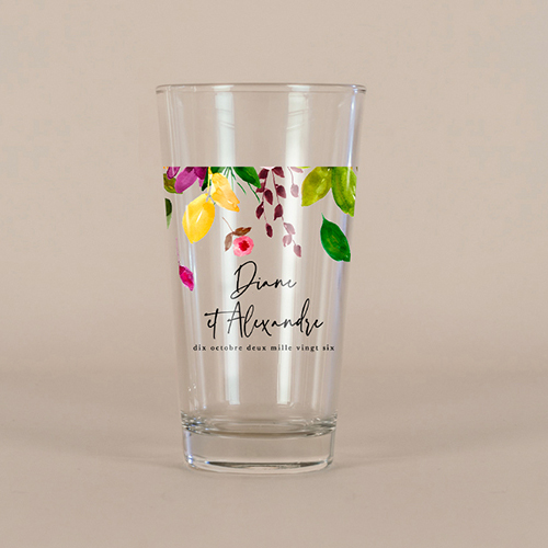 Verre à bière de mariage Pensée à personnaliser