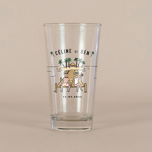 Verre à bière de mariage Ponton à personnaliser