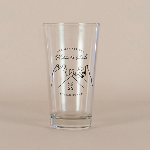 Verre à bière de mariage Promesse à personnaliser