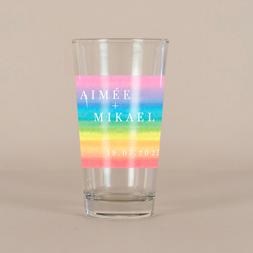 Verre à bière de mariage Rainbow à personnaliser