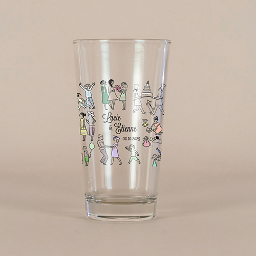 Verre à bière de mariage Scène de mariage à personnaliser