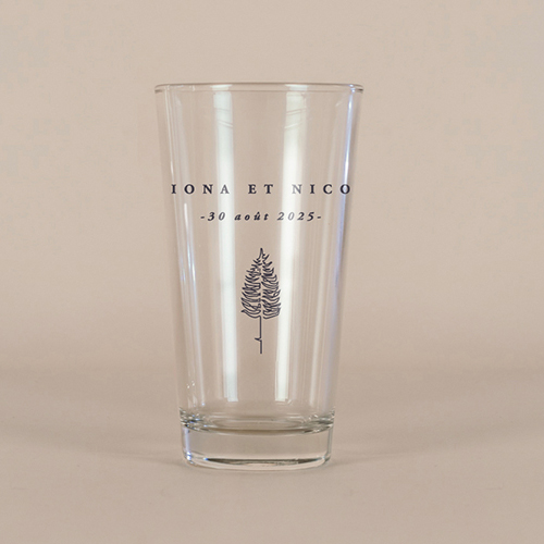 Verre à bière de mariage Tall tree à personnaliser