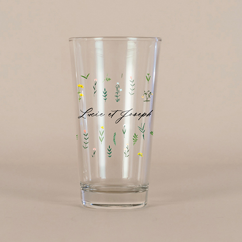 Verre à bière de mariage Tanaisie à personnaliser